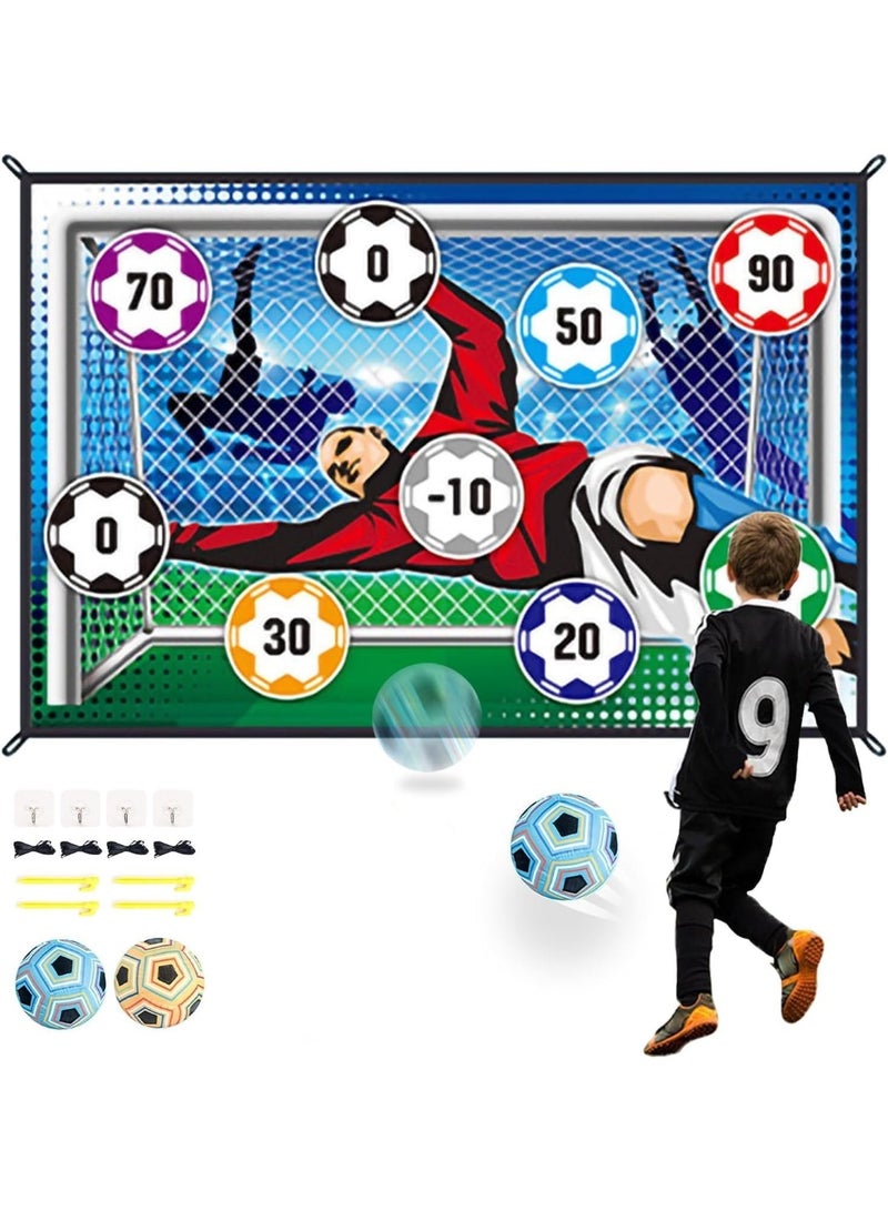 Soofam Soccer Ball Game Set for Kids Football Accuracy Exercise, Indoor Outdoor Toss Soccer Goal Game with Velcro Balls, Foldable Flannel Goals, Party Gifts for Boys Girls 3 4 5 6 7 8+ Year Old Toys - Image 1