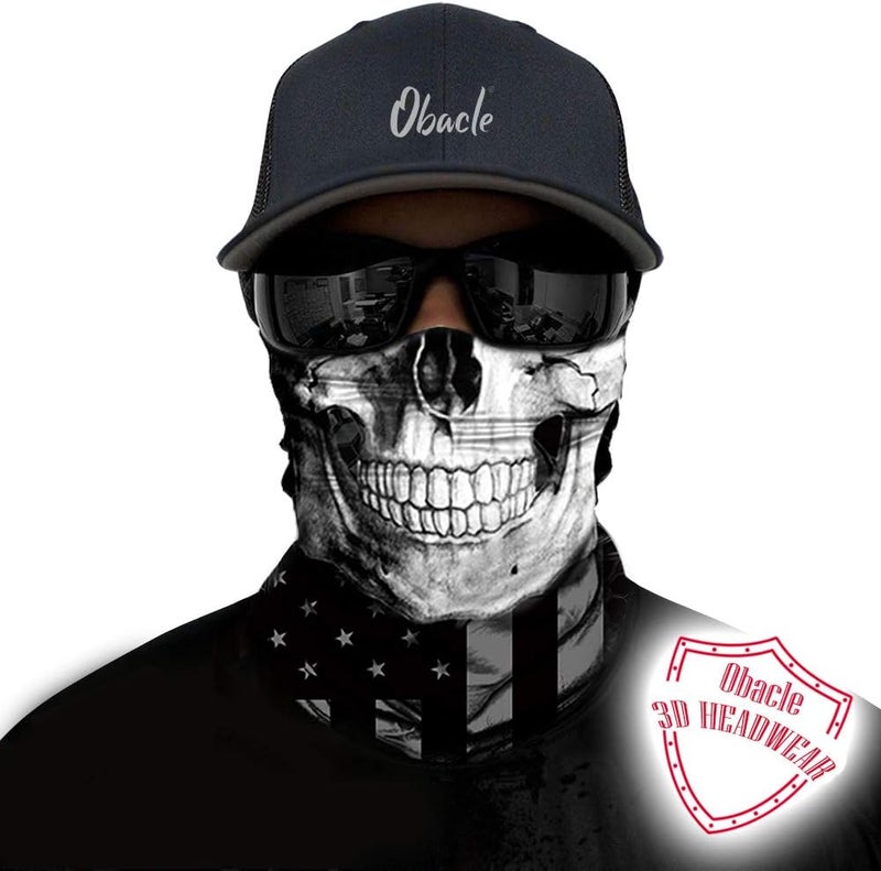Obacle Skull Face Mask with American Flag Design - Image 2
