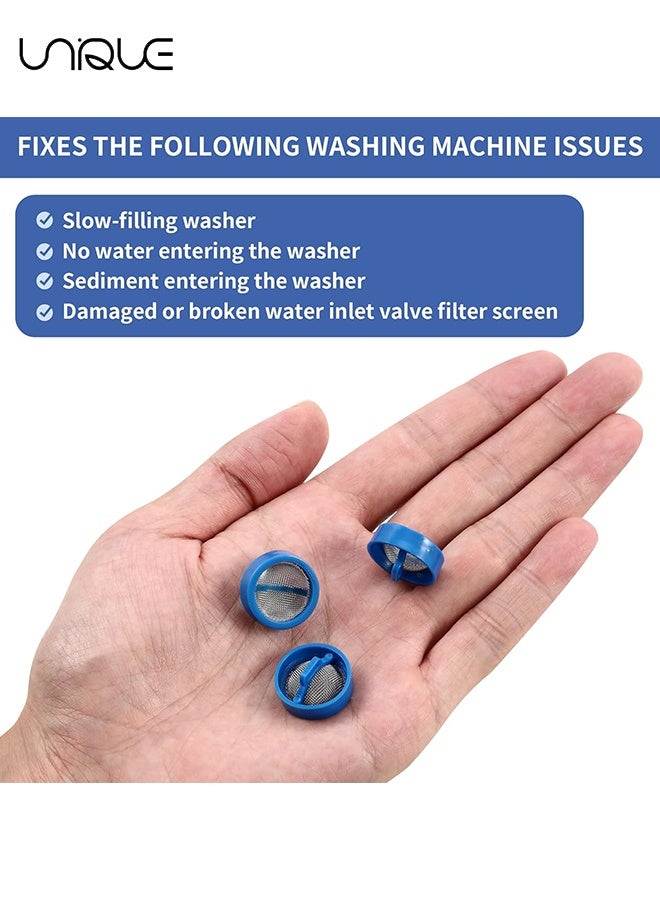 يونيك 20 قطعة من فلاتر صمام مدخل الماء للغسالة - صمام مدخل ماء الغسالة - فلاتر خرطوم غسيل من شبكة الفولاذ المقاوم للصدأ - مجموعة إصلاح واستبدال لقطع غيار الغسالات الأوتوماتيكية - شاشات فلتر صمام مدخل الماء للغسالة العالمية - Image 4