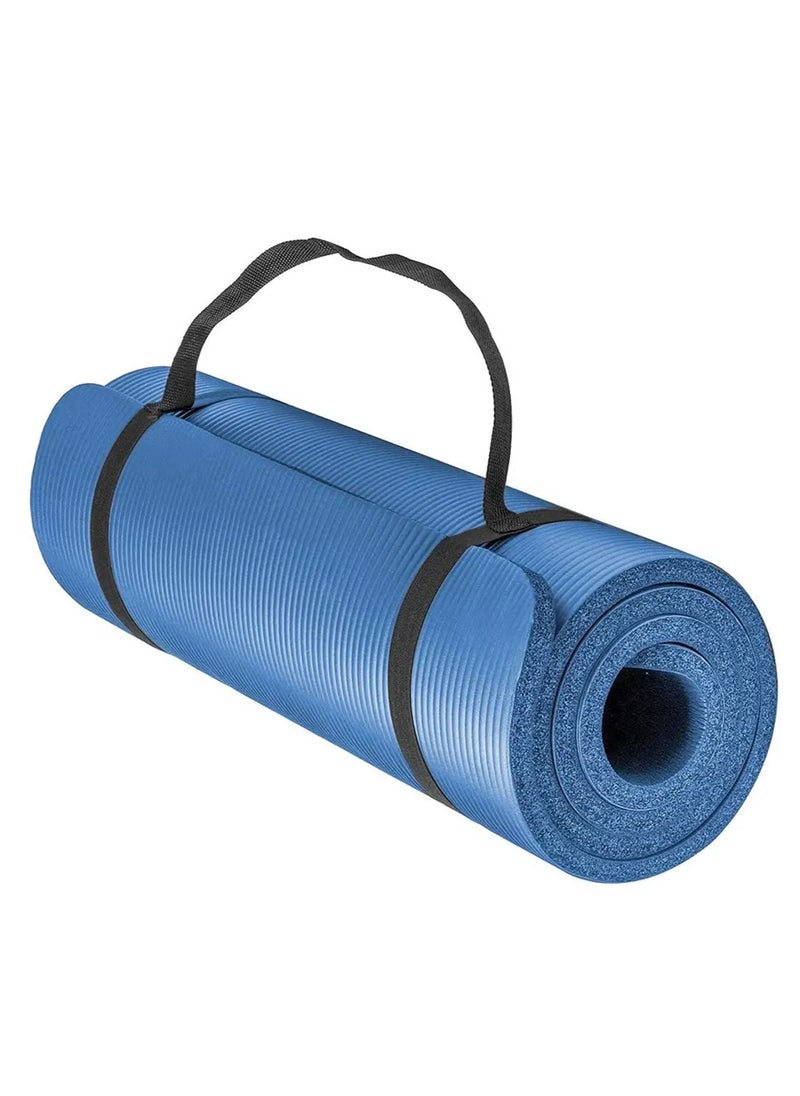 BORTONY Everyday Essentials 1/2-Inch Extra Thick High Density Anti-Tear Exercise Yoga Mat with Carrying Strap  - Image 1