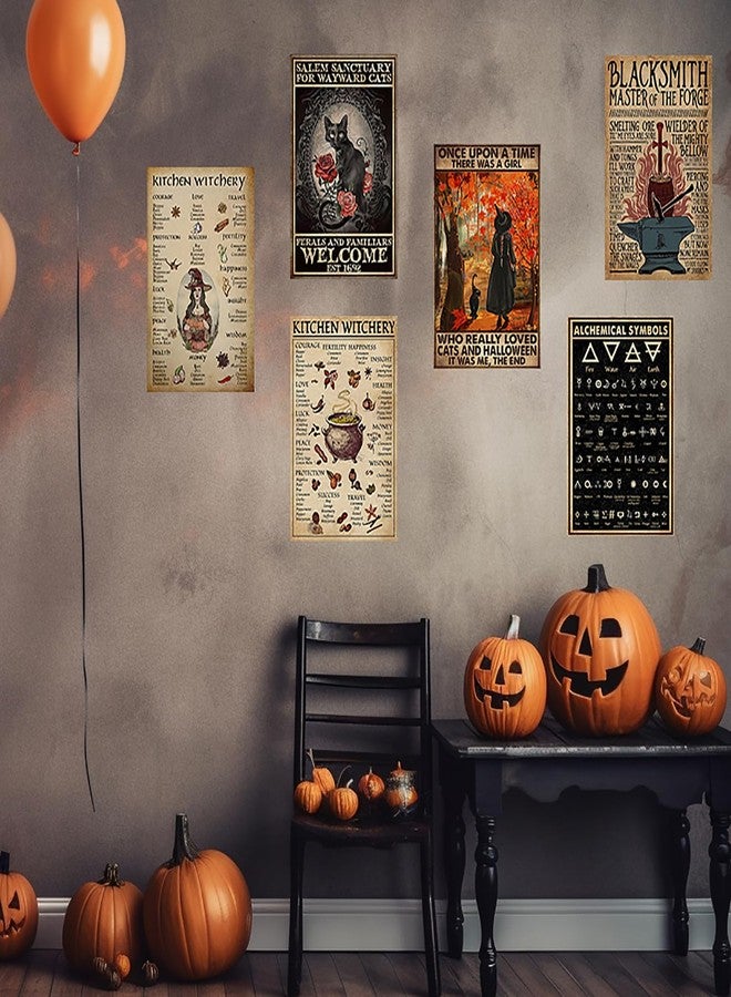 PAIION Salem Sanctuary For Wayward Cats Halloween Black Cat Halloween Decor Cat Lover Metal Signs Vintage Poster Home Bedroom Wall Art Gift 8x12 Inches - Image 3