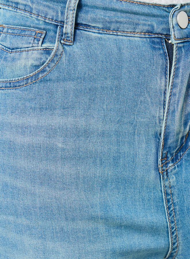 Styli Women Blue Mid Rise Solid Nine-Point Tapered Jeans - Image 3