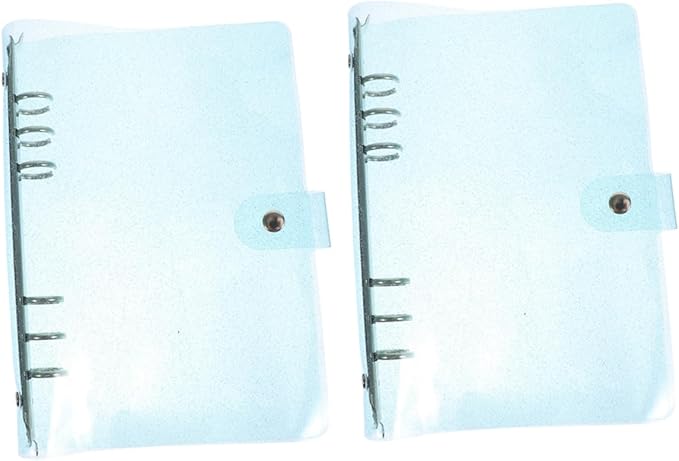 Sky Blue Glitter PVC Journal Binder Cover Personal Planner Accessory 2 Pack - Image 1