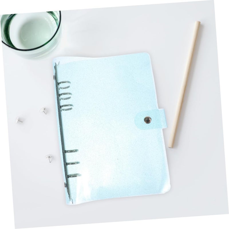 Sky Blue Glitter PVC Journal Binder Cover Personal Planner Accessory 2 Pack - Image 4
