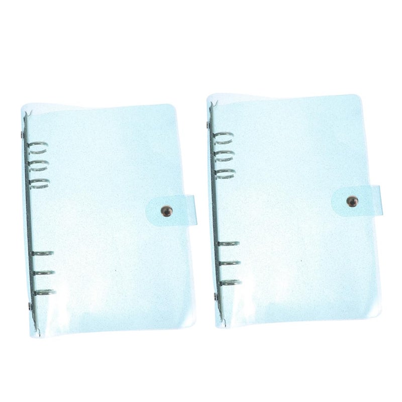 Sky Blue Glitter PVC Journal Binder Cover Personal Planner Accessory 2 Pack - Image 2