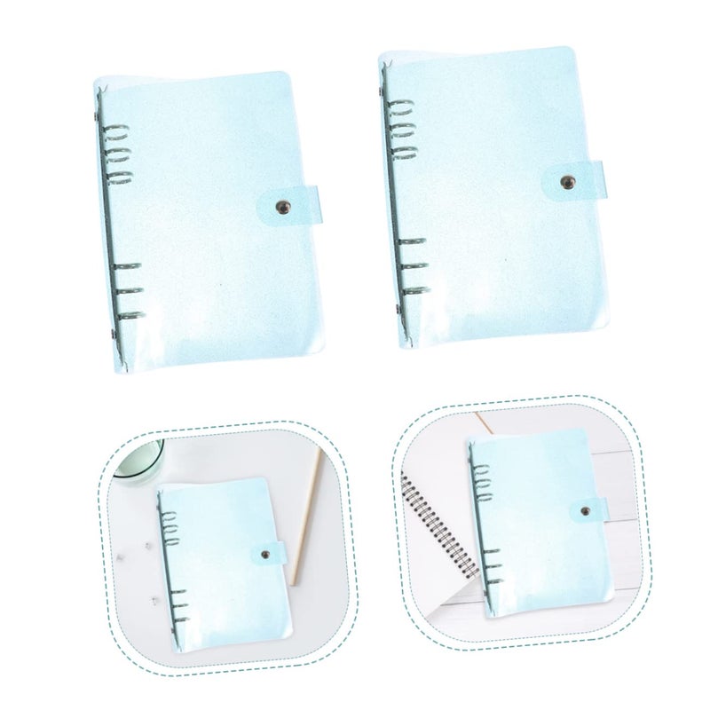 Sky Blue Glitter PVC Journal Binder Cover Personal Planner Accessory 2 Pack - Image 5