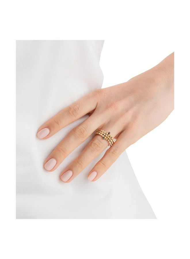POLICE Ulua Gold Plated Ring with Hematite Crystal for Women's 52MM