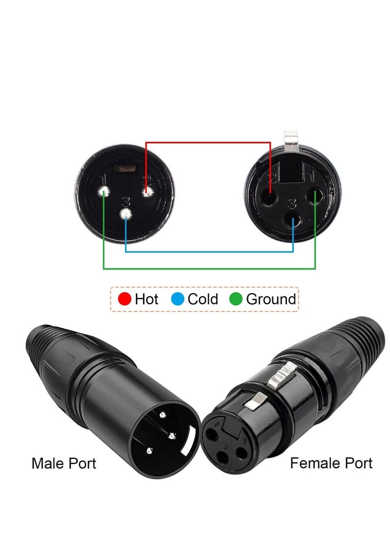 Captaintech 10 PCS XLR Connector, 5 Male and 5 Female XLR Mic Microphone Connector, 3 Pins Ultra-Low Noise Microphone and High Conductivity Audio Socket - Image 2