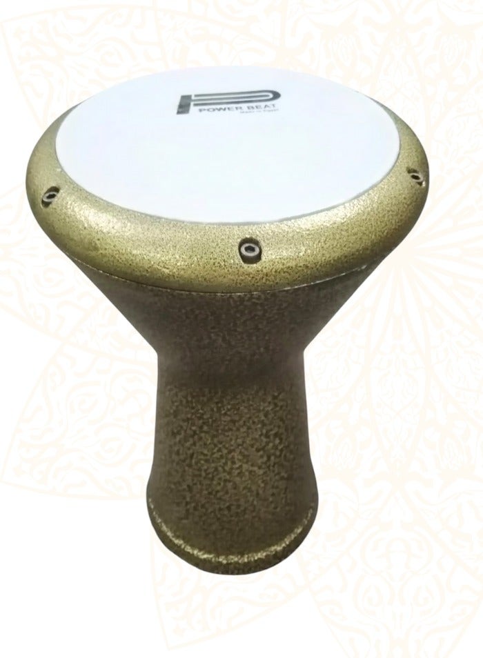 موسيقى الكرز طبلة مصرية شرقية مع حقيبة و رأس إضافي لون ذهبي - Image 2