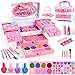 GORISPI Kids Makeup Sets for Girls 66pcs Real Cosmetic for Kids Toys with Mirror Princess Washable Girls Makeup Kit NonToxic Safe Brithday Gifts for 3 4 5 6 7 8 10 12 Years OldLight Pink - Image 2