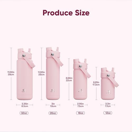 ENCOOL Insulated Water Bottle with Straw Stainless Steel Water Bottle, Leak-Proof, BPA-Free, Double Wall Vacuum Keeps Cold for 24 Hours for Sports, Travel, School (26 oz, Cotton Candy) - Image 5