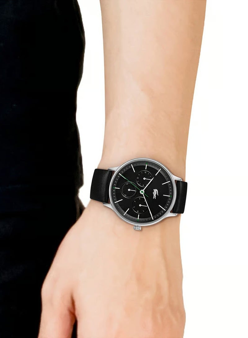 Lacoste L!VE Lacoste Lacoste Club Montre Homme Multifonction Acier Cuir Noir 2011226 - Image 4
