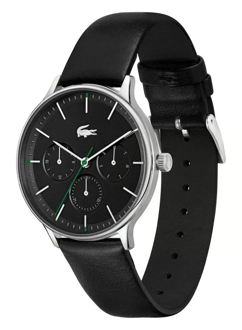 Lacoste L!VE Lacoste Lacoste Club Montre Homme Multifonction Acier Cuir Noir 2011226 - Image 3