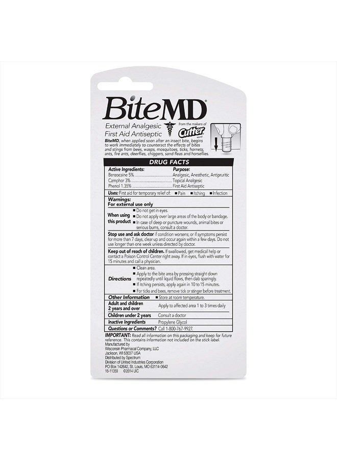 Cutter BiteMD Insect Bite Relief Stick, Analgesic And Antiseptic 0.5 Fl Oz (Pack of 1) - Image 3