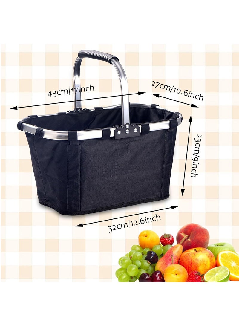 عربست سلة نزهة، سلة نزهة محمولة قابلة للطي، حقيبة تبريد مقاومة للتسرب وقابلة للطي مع مقابض وسحاب علوي للتسوق والسفر والشاطئ، لون أحمر - Image 5