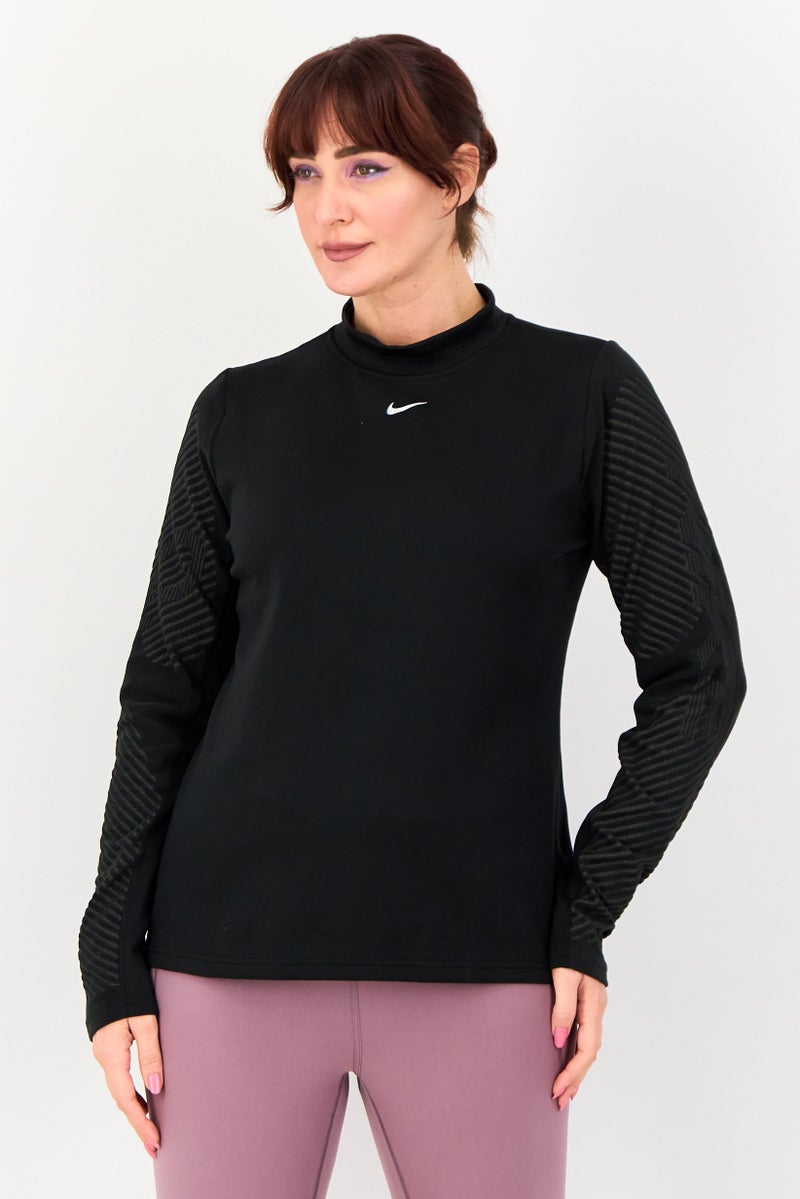 Nike Women Therma Fit Long Sleeve Athletic Top, Black - Image 1