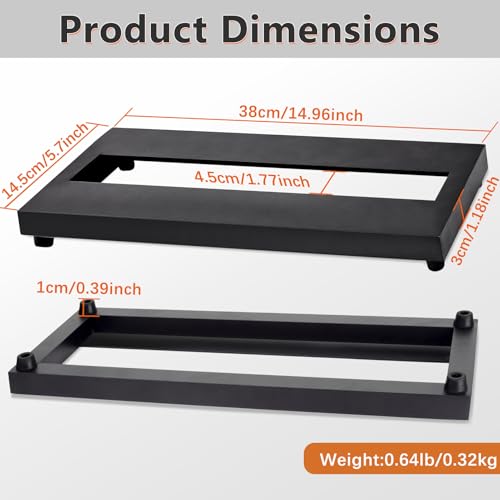GOGHOST Small Guitar Pedal Board, 15x5.7x1.18", Aluminum Alloy Black Effects Mini Pedal Board with 4 Pcs 6 Inch Guitar Pedal Cable, Carrying Bag, Adhesive Hookside Tape - Image 2