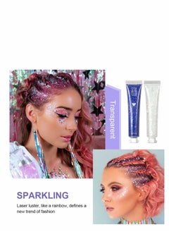 Generic Body Glitter Gel, 6 Pack, Face Glitter for Body, Eye, Hair, Nails, Long Lasting Sparkling Mermaid Chunky Glitter Gel for Festival Art Party  - Image 4