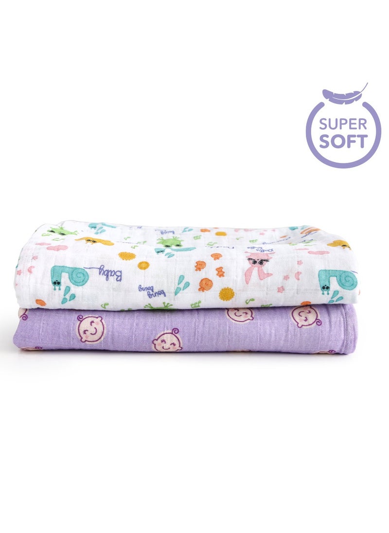 Milk & Moo Milk&Moo Friends Baby Swaddle Blankets, Oeko-Tex Certified 100% Cotton, Ultra-Soft, Breathable, Lightweight, Set of 2  - Image 2