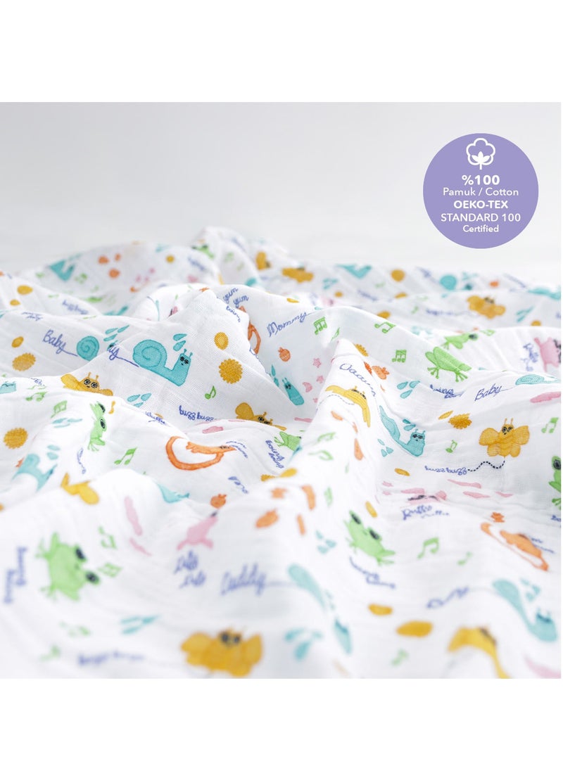 Milk & Moo Milk&Moo Friends Baby Swaddle Blankets, Oeko-Tex Certified 100% Cotton, Ultra-Soft, Breathable, Lightweight, Set of 2  - Image 4