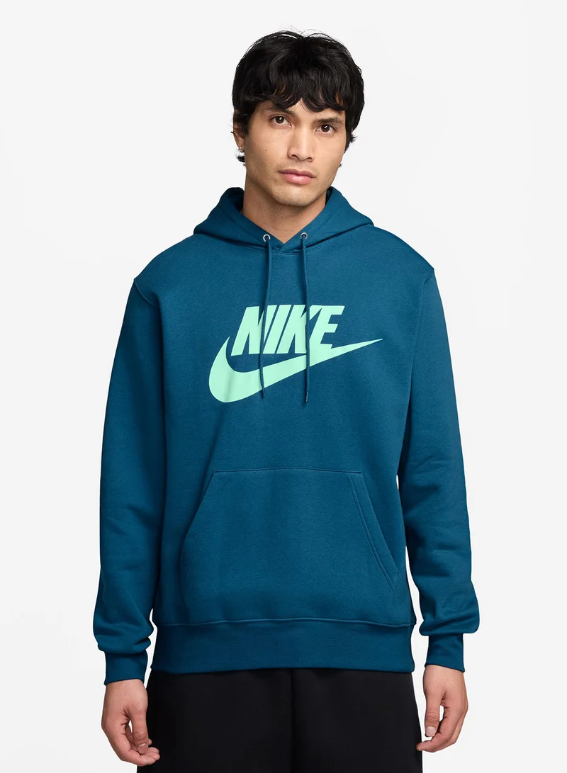 نايكي Club Brushed Pullover Graphic Hoodie