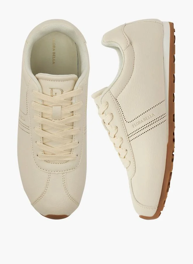 Flora Bella By Shoexpress CREAM Women Lace-Up Sneakers for Women | Best Price UAE