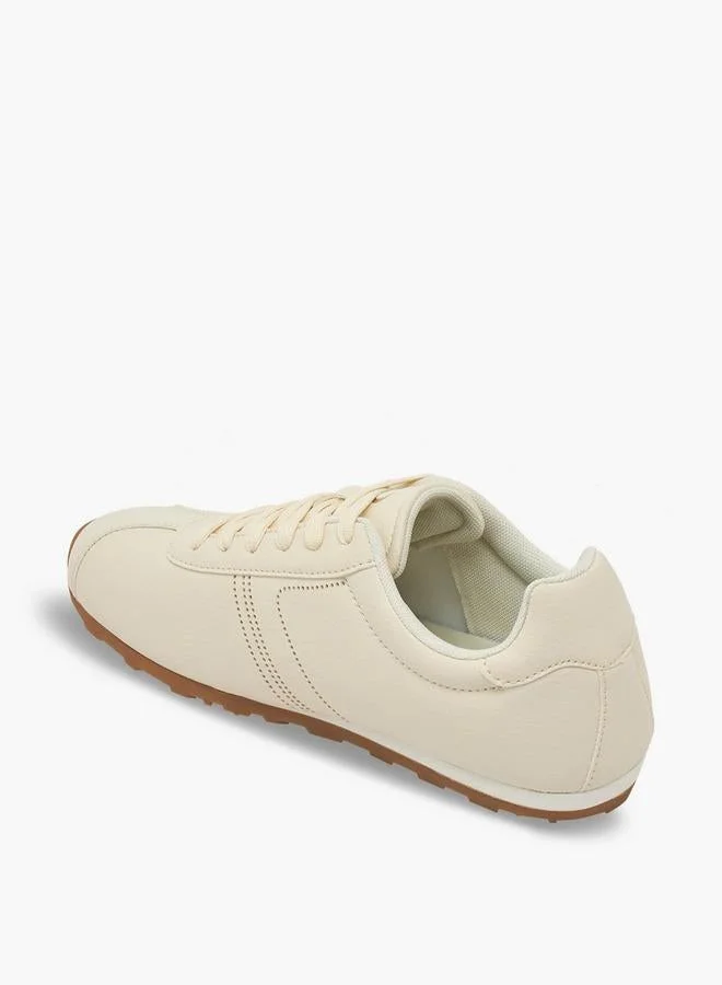 Flora Bella By Shoexpress CREAM Women Lace-Up Sneakers for Women | Best Price UAE