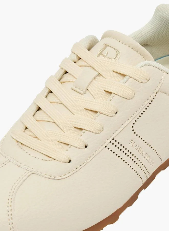 Flora Bella By Shoexpress CREAM Women Lace-Up Sneakers for Women | Best Price UAE