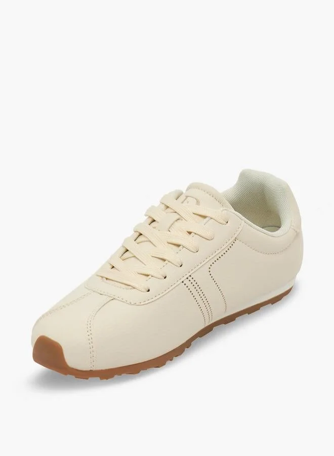 Flora Bella By Shoexpress CREAM Women Lace-Up Sneakers for Women | Best Price UAE