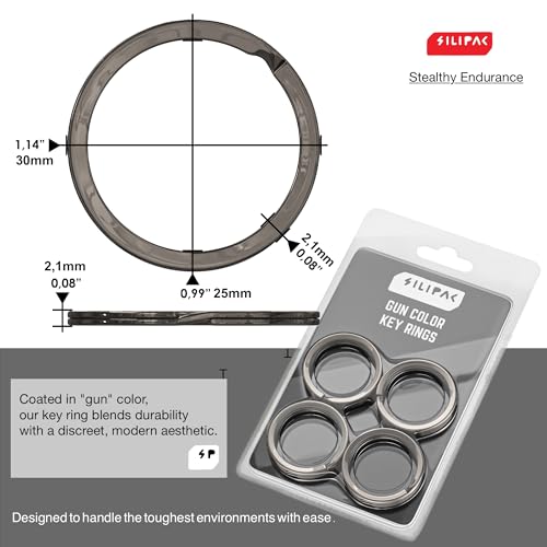 Silipac Key Rings Flat Split Keychain Bulk 12 Pack – Heavy Duty Strong Keyring 1.18" (30 mm) for Car & Home Keys, Lanyards, School, Office & DIY – Large Metal Dog Ring Tag - Image 2