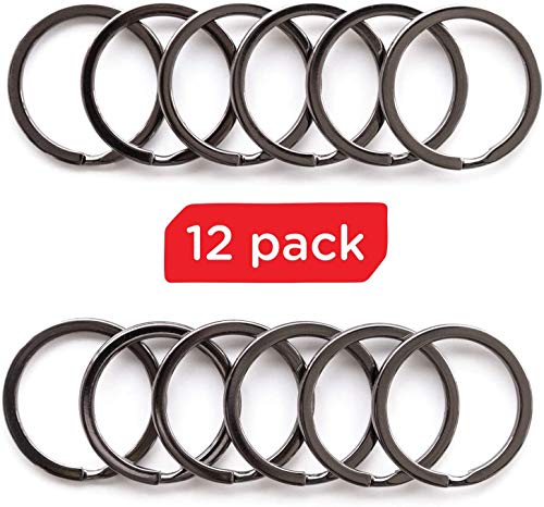 Silipac Key Rings Flat Split Keychain Bulk 12 Pack – Heavy Duty Strong Keyring 1.18" (30 mm) for Car & Home Keys, Lanyards, School, Office & DIY – Large Metal Dog Ring Tag - Image 3