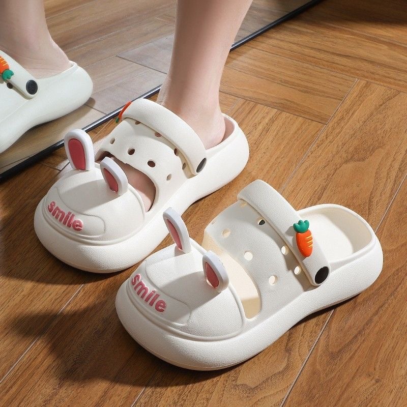 Parent-Child Hole Shoes Eva High Elastic Cute Baby Three-Dimensional Accessories Diy Girl Heart Non-Slip Closed Toe Two-Way Slippers - Image 4