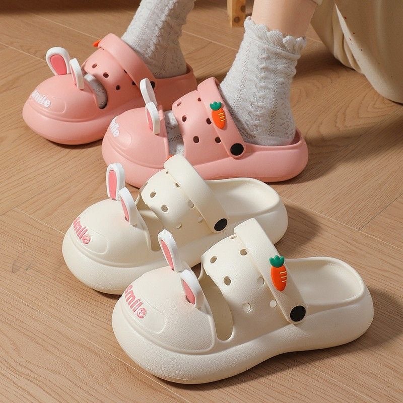 Parent-Child Hole Shoes Eva High Elastic Cute Baby Three-Dimensional Accessories Diy Girl Heart Non-Slip Closed Toe Two-Way Slippers - Image 2