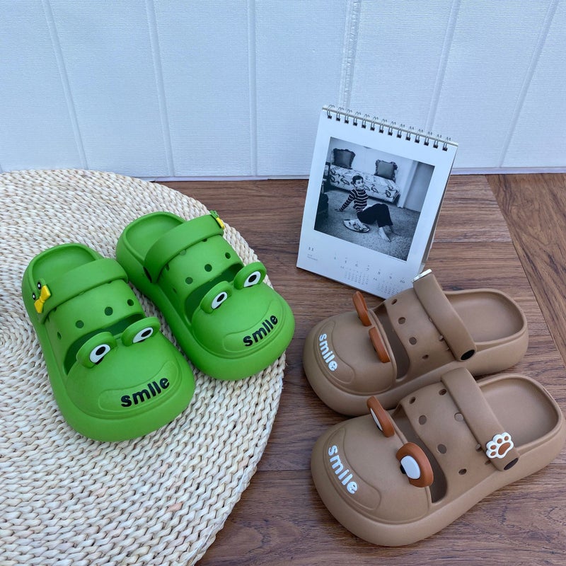 Parent-Child Hole Shoes Eva High Elastic Cute Baby Three-Dimensional Accessories Diy Girl Heart Non-Slip Closed Toe Two-Way Slippers - Image 5