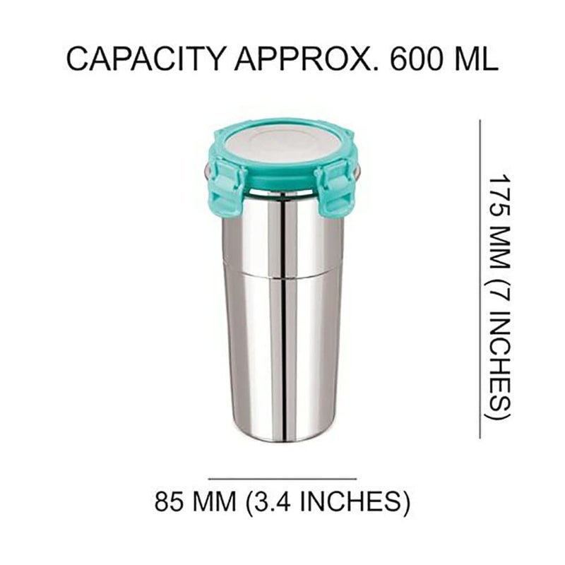 LIPSA ENTERPRISE LIPSA ENTERPRISE Leak Proof Click and Seal Lock Stainless Steel StorageAir Tight Tiffin ContainerLunch Container with Steel lid Fusion 2 600 ml  - Image 2