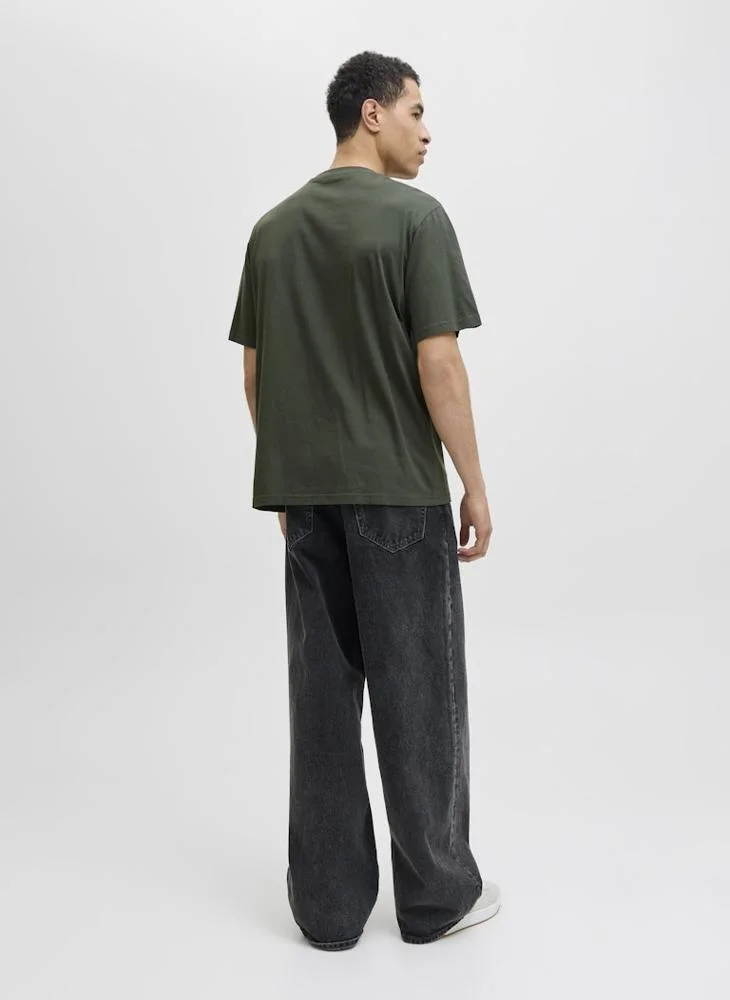Jack Jones Jjestar Slogan Crew Neck T-Shirt