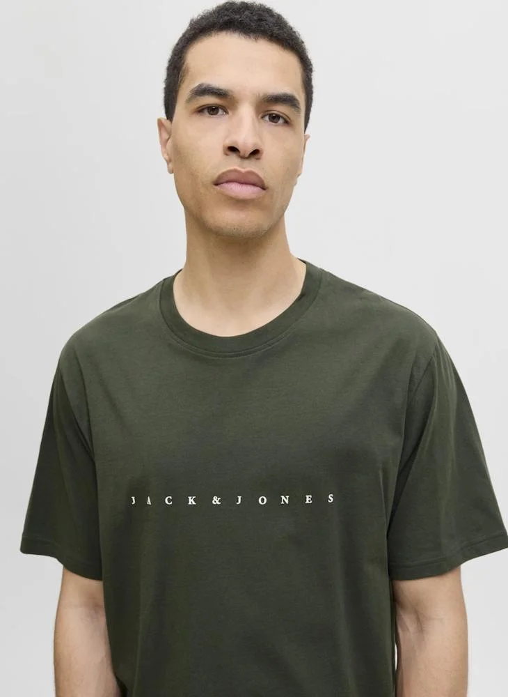 جاك اند جونز تيشيرت جيستار بشعار crew neck