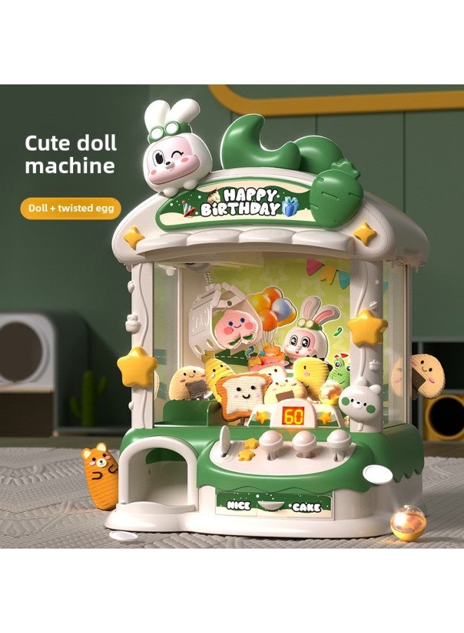 آلة تثبيت الدمى الكهربائية الصغيرة من Shake Tone Same Household Clamping Machine لعبة آلة تثبيت الدمى الكهربائية الصغيرة للأطفال - اللون:*【الإصدار القياسي - 10 دمى】 آلة مخالب أرنب لطيفة كبيرة 【أخضر】 - مصدر طاقة مزدوج - Image 4