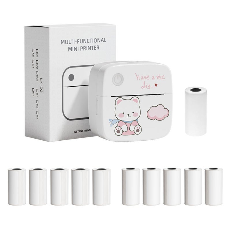 Mini Pocket Printer Portable Thermal Instant Photo Printing Label Maker Machine BT Wireless Connect Compatible with Android or  iOS APP Support Receipt Label Memo Sticker Notes Lists Scrapbook DIY - Image 1