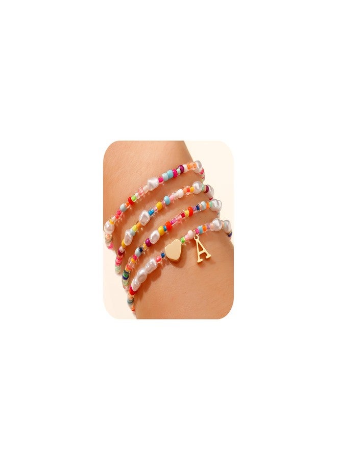 JIAOGE Christmas Gifts for Girls Kids Jewelry - A Initial Bracelets for Girls Stuff Teen Girl Gifts Trendy Stuff 6 7 8 9 10 11 12 Year Old Girl Birthday Gift for Teenage Girls Boho Beaded Bracelets - Image 1