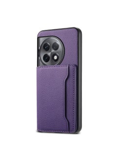 erorex For OnePlus Ace 2 Pro Calf Texture Card Bag Design Full Coverage Phone Case(Purple) 