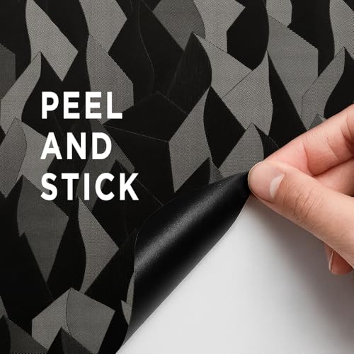 auxua Black Textured Peel and Stick Wallpaper 17" x 78.7"– Easy to Use with Thickened Material and Strong Adhesive, Renter‑Friendly Wall Paper for Bedroom, Bathroom - Image 4