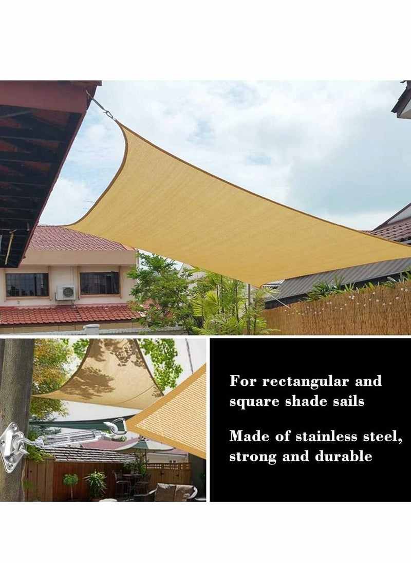 Excefore - Heavy Duty Sun Shade Sail Fixing Kit for Garden Triangle and Square, Rectangle - 304 Stainless Steel Sun Shade Sail Fixing Hardware Accessories Kit (Fixing Kit a - 2x4x2) - Image 1