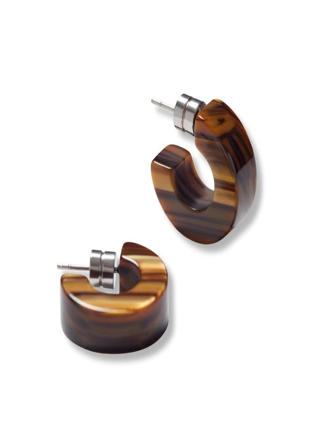 MACHETE Muse Circle Hoop Earrings Acetate Resin Fashion Jewelry for Women (Tiger's Eye) - Image 3