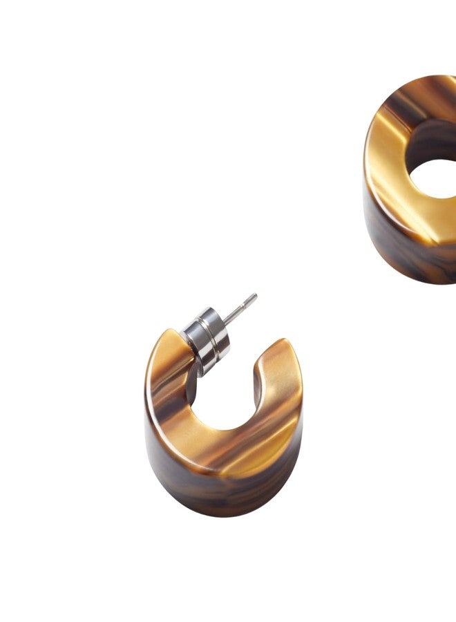MACHETE Muse Circle Hoop Earrings Acetate Resin Fashion Jewelry for Women (Tiger's Eye) - Image 2