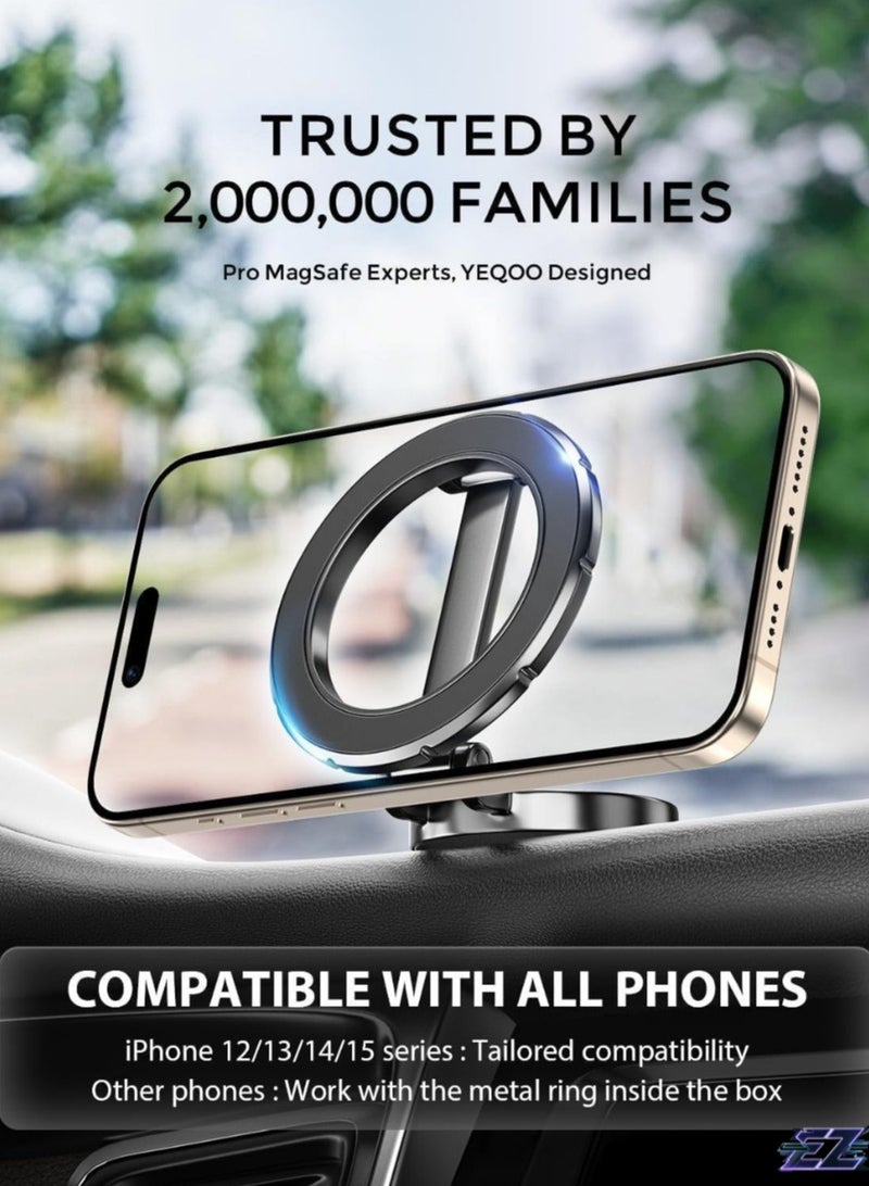 ELTRAZONE "MagSafe Car Mount – 360° Rotation Strong Magnet Phone Holder, Hands-Free Car Mount for iPhone 15/14/13/12 Pro Max Plus Mini & MagSafe Cases (Black)" - Image 2
