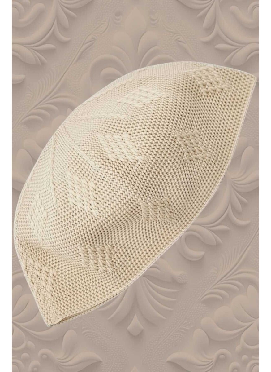 Hızırım Woven Knitted Patterned Skullcap Quality Prayer Cap  - Image 1