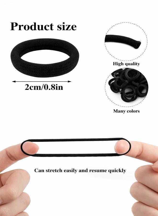 Frescorr (100 pcs) Baby Hair Ties | Soft No-Damage Premium Elastic Mini Rubber Bands for girls | Strong Stretch Ponytail Holders | Daily Use Hair Accessories | (Black) - Image 5