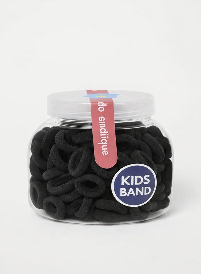 Frescorr (100 pcs) Baby Hair Ties | Soft No-Damage Premium Elastic Mini Rubber Bands for girls | Strong Stretch Ponytail Holders | Daily Use Hair Accessories | (Black) - Image 1