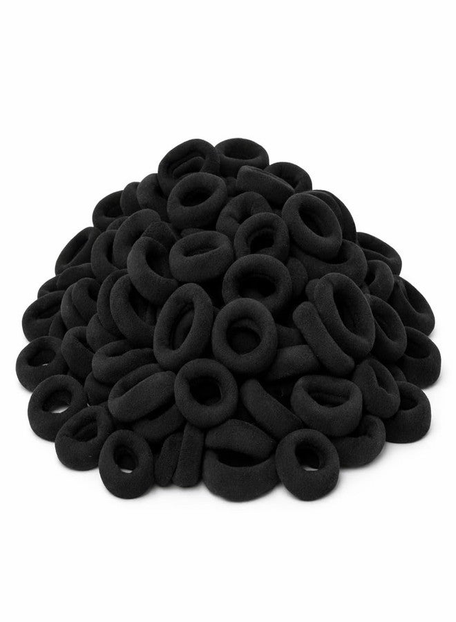 Frescorr (100 pcs) Baby Hair Ties | Soft No-Damage Premium Elastic Mini Rubber Bands for girls | Strong Stretch Ponytail Holders | Daily Use Hair Accessories | (Black) - Image 2